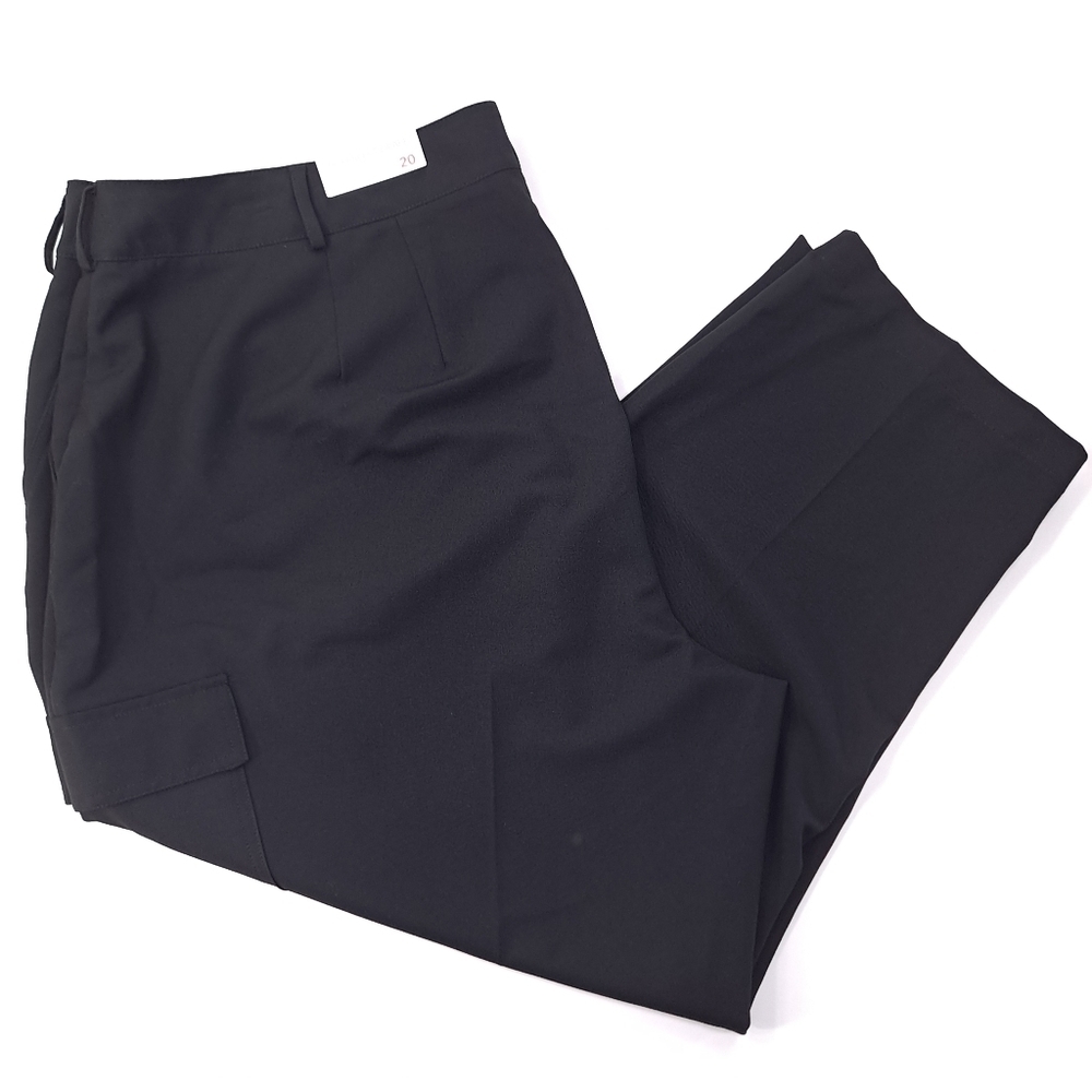 Lane Bryant 'The Perfect Drape' Black Wide Leg Ankle Pants Cargo Pockets Sz 20